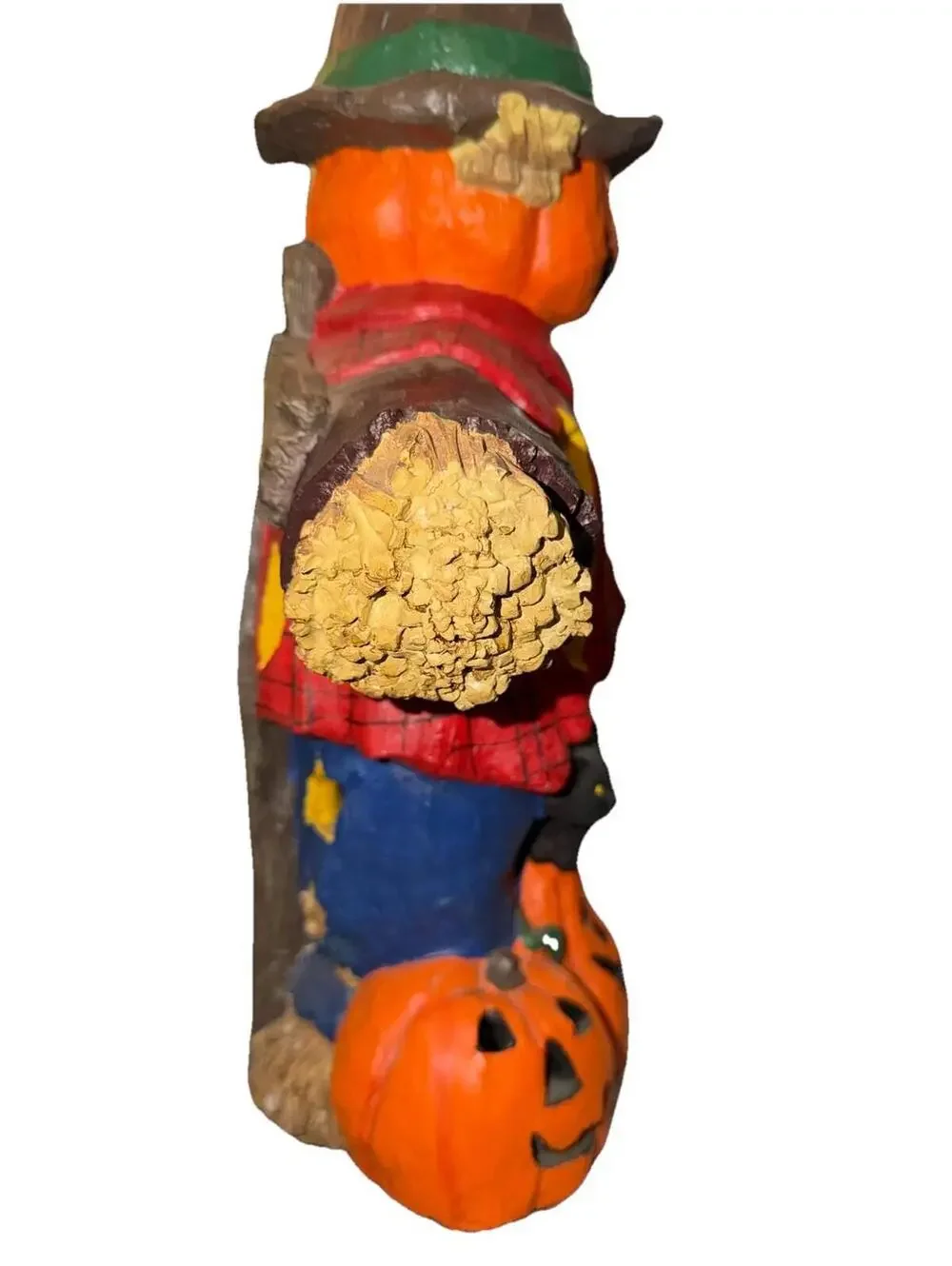 Mervyn’s Lighted Vintage Scarecrow Faux Wood Lamp 17×13 Inches READ DESCRIPT